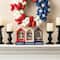 Glitzhome® 13" Liberty, Freedom, America House-Shaped Tabletop Décor
